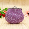 New Ladies Girls Floral Large Coin Purse Mini Wallet Sweet Gift Stocking Filler - Purple