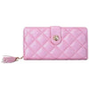 New Ladies Quality Textured  Wallet Bi-fold Long Flower Hasp Purse - Pink