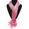 Ladies Shimmer Sparkly Scarves with Tassels - Pink