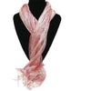 Ladies Shimmer Sparkly Scarves with Tassels - Light Pink