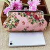 Ladies Vintage Style Long Floral Coin Purse - Pink