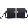 New Ladies Womens Quality Large Clutch Bag Shoulder Handbag Evening Bags - Black