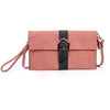 New Ladies Womens Quality Large Clutch Bag Shoulder Handbag Evening Bags - Pink