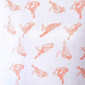 New Large Cotton Scarf Ladies Shawl White Peach Bird Print Spring Fashion - Scarves & Shawls by Fashion Scarves