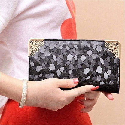 New Long Purse Metallic Fashion Clutch Wallet Handbag Case Holder Shiny Gift - Purses and Wallets by Fashion Accessories