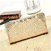 New Long Purse Metallic Fashion Clutch Wallet Handbag Case Holder Shiny Gift - Gold