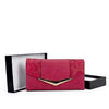 New Stylish Ladies Trifold Purse Textured Snakeskin Print Wallet - Pink