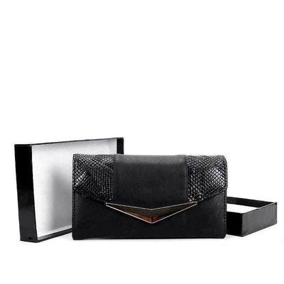 New Stylish Ladies Trifold Purse Textured Snakeskin Print Wallet - Purses and Wallets by Acess London