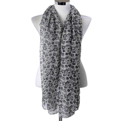 New Womens Floral Pattern Large Scarves Flower Print Fashion Scarfs - Scarves & Shawls by Fashion Scarves