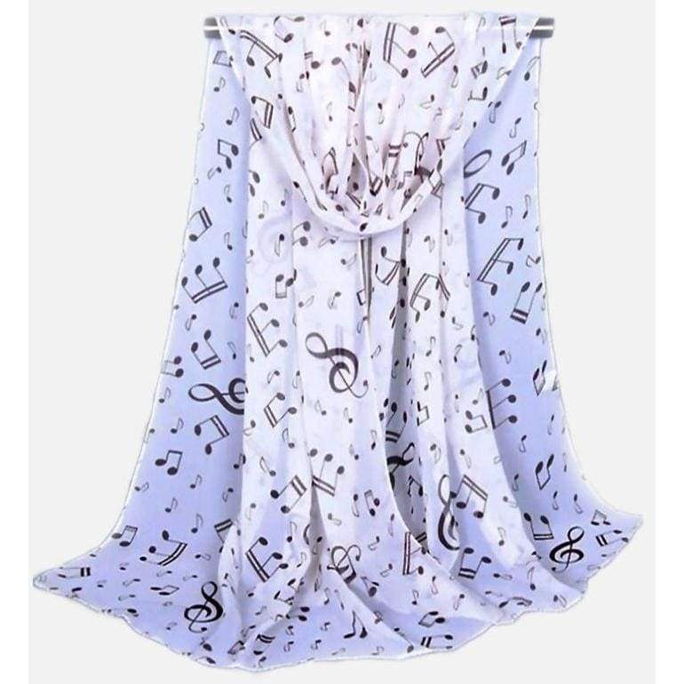 New Womens Ladies Girls Music Lightweight Musical Note Scarves Chiffon Scarf - Scarves & Shawls by Fashion Scarves