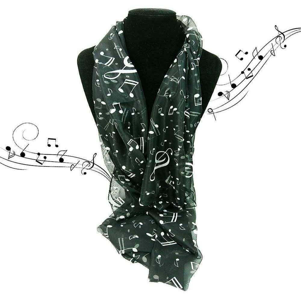 New Womens Ladies Girls Music Lightweight Musical Note Scarves Chiffon Scarf - Scarves & Shawls by Fashion Scarves