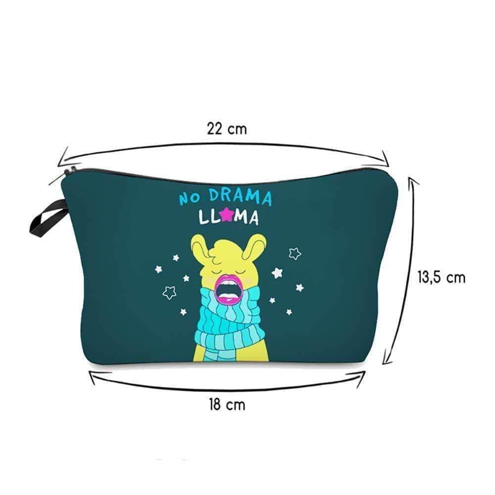 No Drama Llama Cosmetic Travel Overnight Bag Stylish Large Pencil Case - Cosmetic Bags by Fashion Accessories