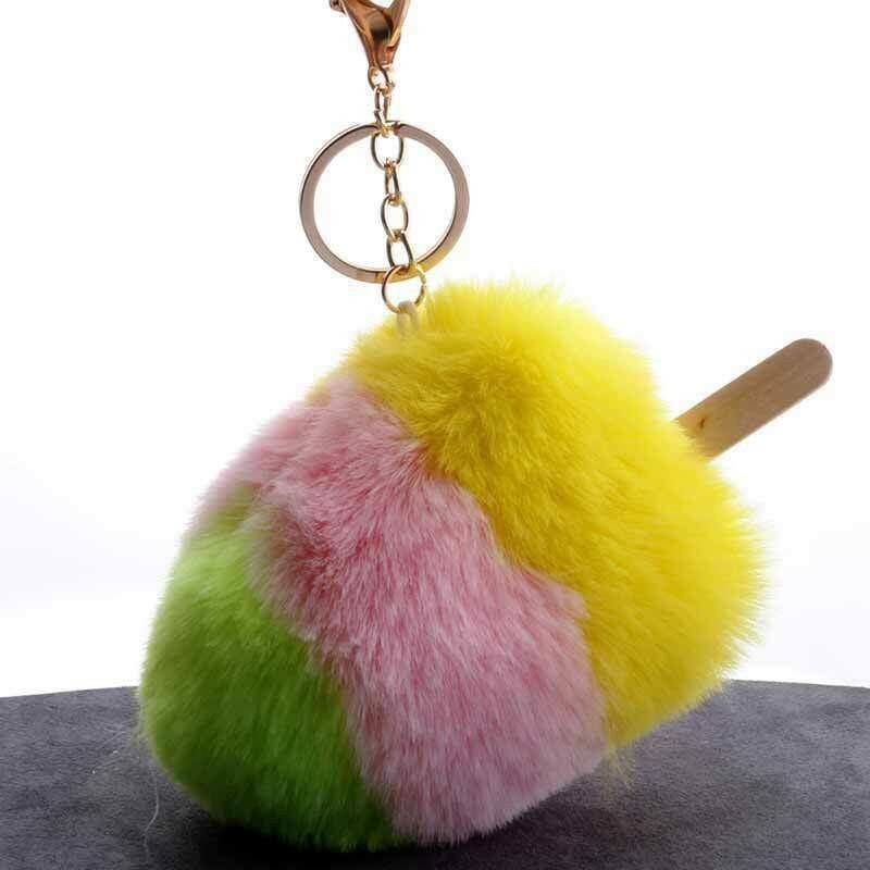 The Fashion Gift Shop: Ice Lolly Handbag Charms Fluffy Pom Pom Keyrings by Fashion Accessories, Bag Charms & Keyrings