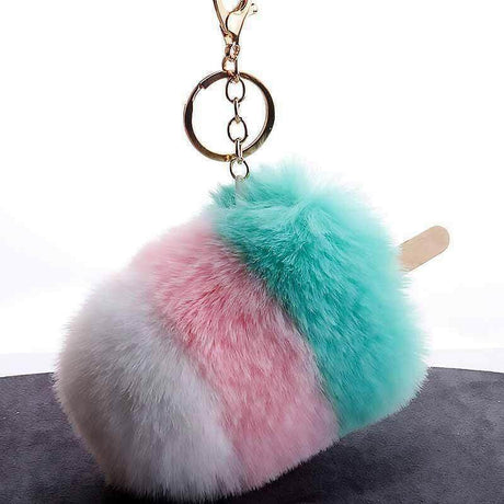The Fashion Gift Shop: Ice Lolly Handbag Charms Fluffy Pom Pom Keyrings by Fashion Accessories, Bag Charms & Keyrings