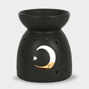 The Fashion Gift Shop: Black Ash Wax - Melt Oil Burner With Cut - Out Moon Design by Spirit of equinox, Oil Burner & Wax Melters