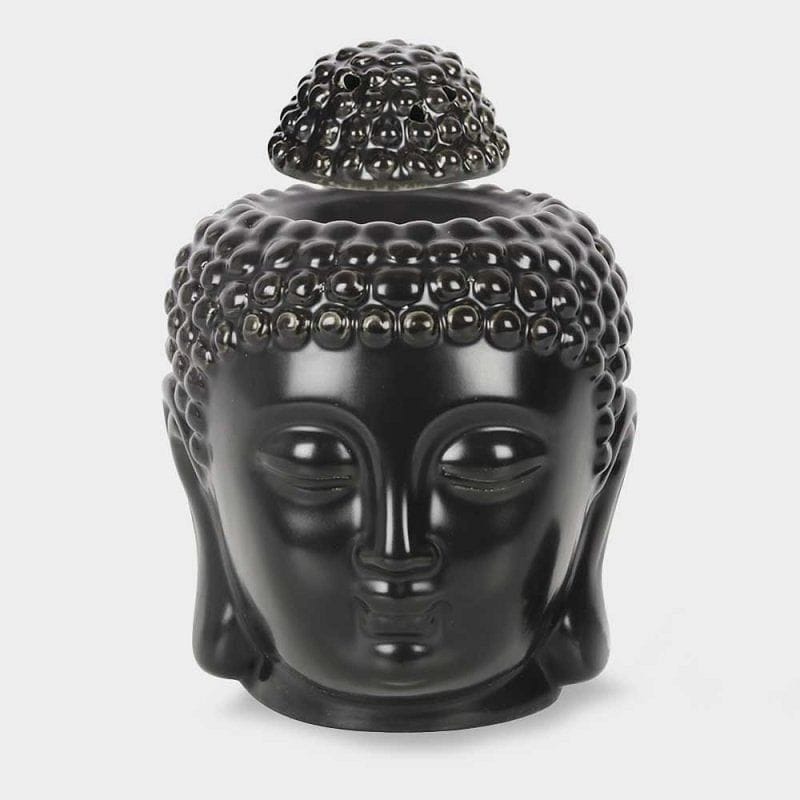 Matt Black Buddha Head Oil Burner Ornament - Spirit of Equinox - Oil Burner & Wax Melters by Spirit of equinox