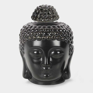Matt Black Buddha Head Oil Burner Ornament - Spirit of Equinox - Oil Burner & Wax Melters by Spirit of equinox