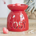 Red Cosy Wax Melt Burner Gift Set Christmas - Oil Burner & Wax Melters by Jones Home & Gifts