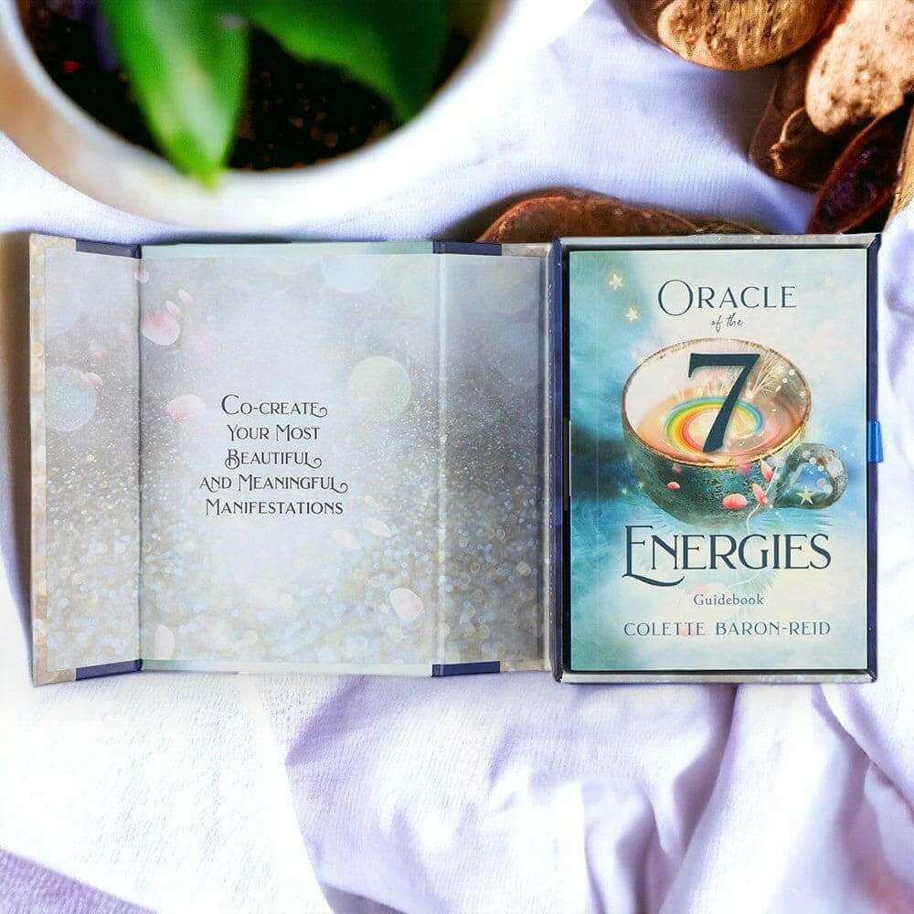 Oracle of the 7 Energies oracle card deck open box with guidebook and inner panel
