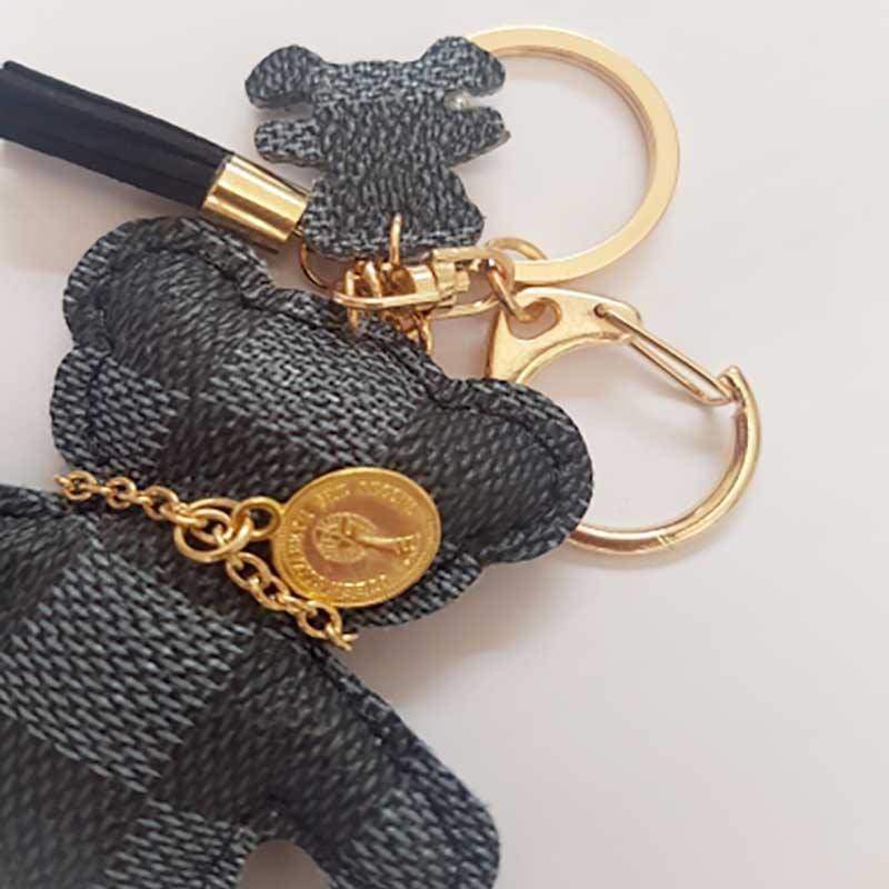 Patchwork Teddy Bear Handbag Charm Keyrings - Bag Charms & Keyrings by Fashion Accessories