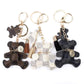 Patchwork Teddy Bear Handbag Charm Keyrings - Bag Charms & Keyrings by Fashion Accessories