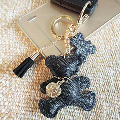 The Fashion Gift Shop: Patchwork Teddy Bear Handbag Charm Keyrings by Fashion Accessories, Bag Charms & Keyrings
