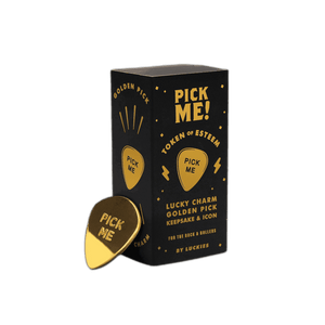 The Fashion Gift Shop: Pick Me Gold Guitar Pick and Lucky Charm - Golden Premium Gifts by Luckies, Guitar Pick
