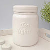 Pink and White Tea Light Ceramic Storage Jars - White