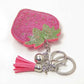 Pink Strawberry Heart Sparkly Keyring Handbag Charm - Bag Charms & Keyrings by Jones Home & Gifts