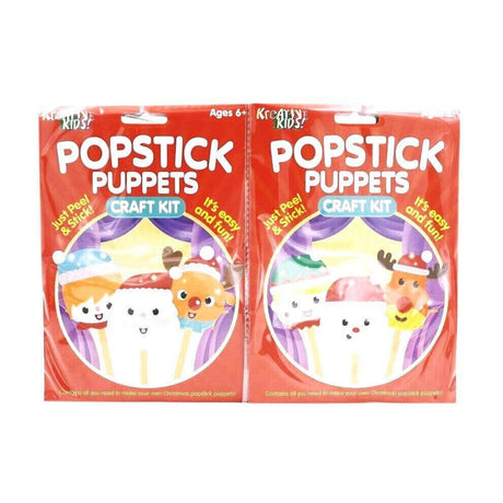 The Fashion Gift Shop: Pop stick Christmas Puppets Craft Kits for Children x 2 packs by Kreative Kids, Pop stick Puppets
