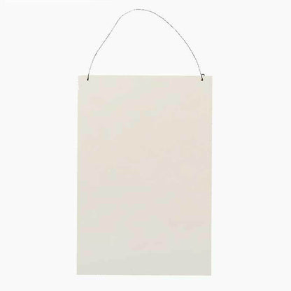 Hanging sign back panel, blank cream rectangle with top hanging loops