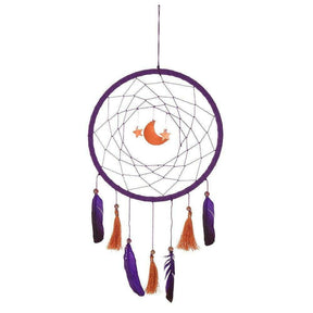 Purple Moon and Star Dreamcatcher - 39cm Handmade Decor by Spirit of equinox