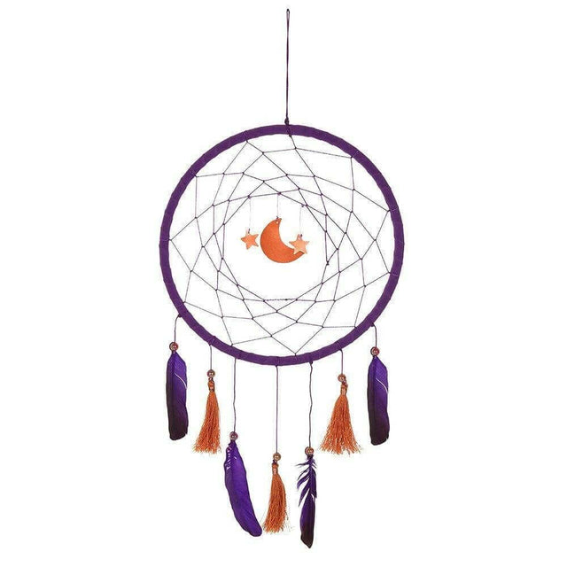 The Fashion Gift Shop: Purple Moon and Star Dreamcatcher - 39cm Handmade Decor by Spirit of equinox, Dreamcatcher