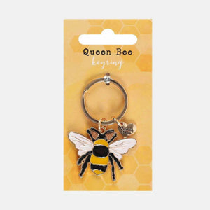 The Fashion Gift Shop: Queen Bee Enamel Keyring Bag Charm with Matching Display Card by Jones Home & Gifts, Bag Charms & Keyrings