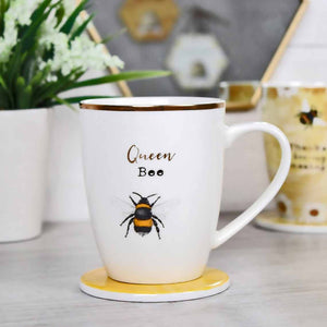 Queen Bee Mug and Coaster Gift Set - Mugs and Cups by Jones Home & Gifts
