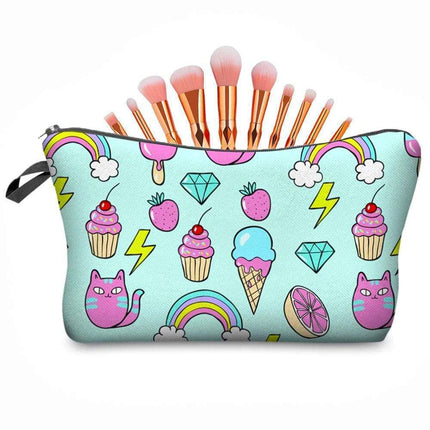 Rainbow Ice Cream Cakes Animal Make-up Bag Pencil Case - Cosmetic Bags by Fashion Accessories