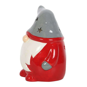 The Fashion Gift Shop: Red and Grey Gonk Tealight Holder Christmas Decor by Jones Home & Gifts, Tea Light Holder