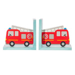 Red Fire Engine Bookends Child Transport Bedroom Decor