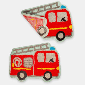 Red Fire Engine Childs Bedroom Nursery Soft Rug - Bedroom Rugs by Sass & Belle