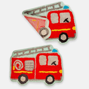 The Fashion Gift Shop: Red Fire Engine Childs Bedroom Nursery Soft Rug by Sass and Belle, Bedroom Rugs
