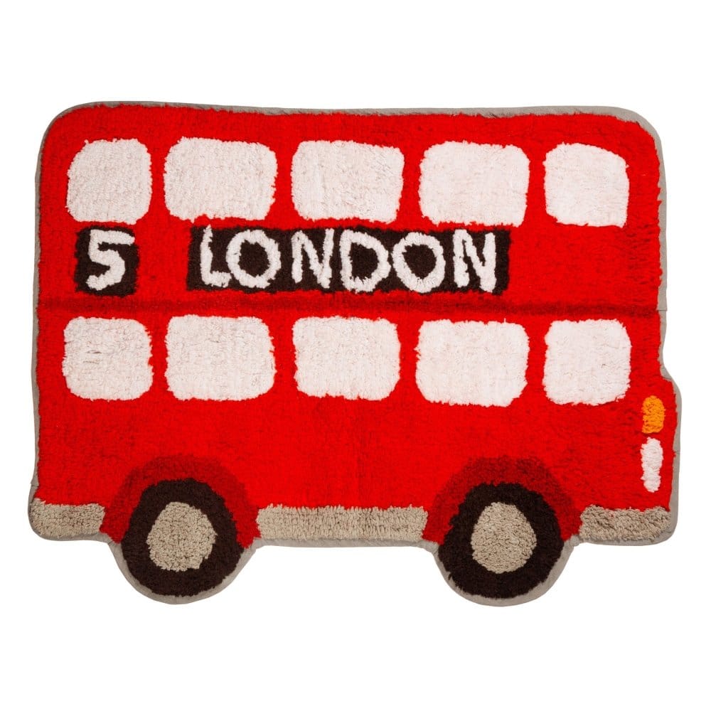 Red London Bus Childs Bedroom Rug, Classic Double Decker Buses - Bedroom Rugs by Sass & Belle