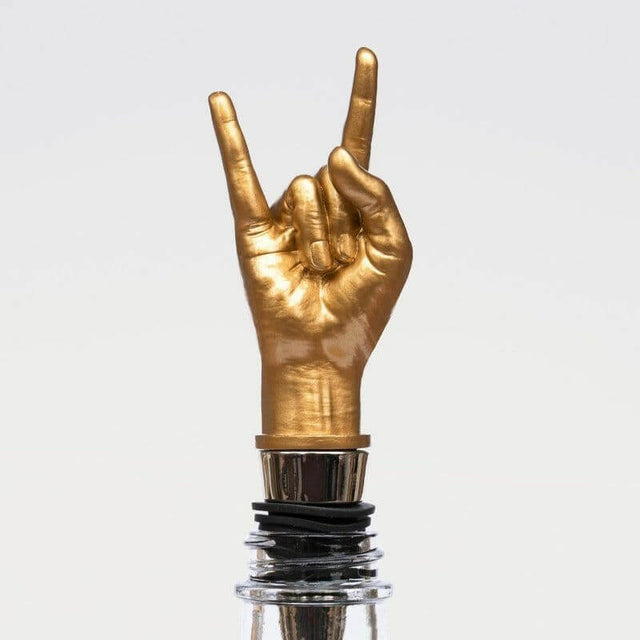 The Fashion Gift Shop: Rock On Bottle Stopper with Gift Box Rock - Salute Saver by Luckies, Bottle Stoppers & Savers