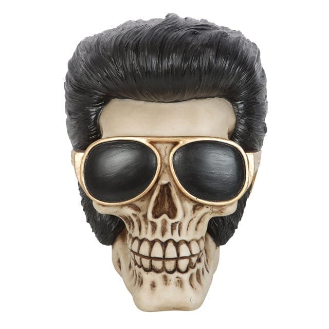Rockstar Elvis Skull Ornament with Sunglasses - Skulls by Spirit of equinox