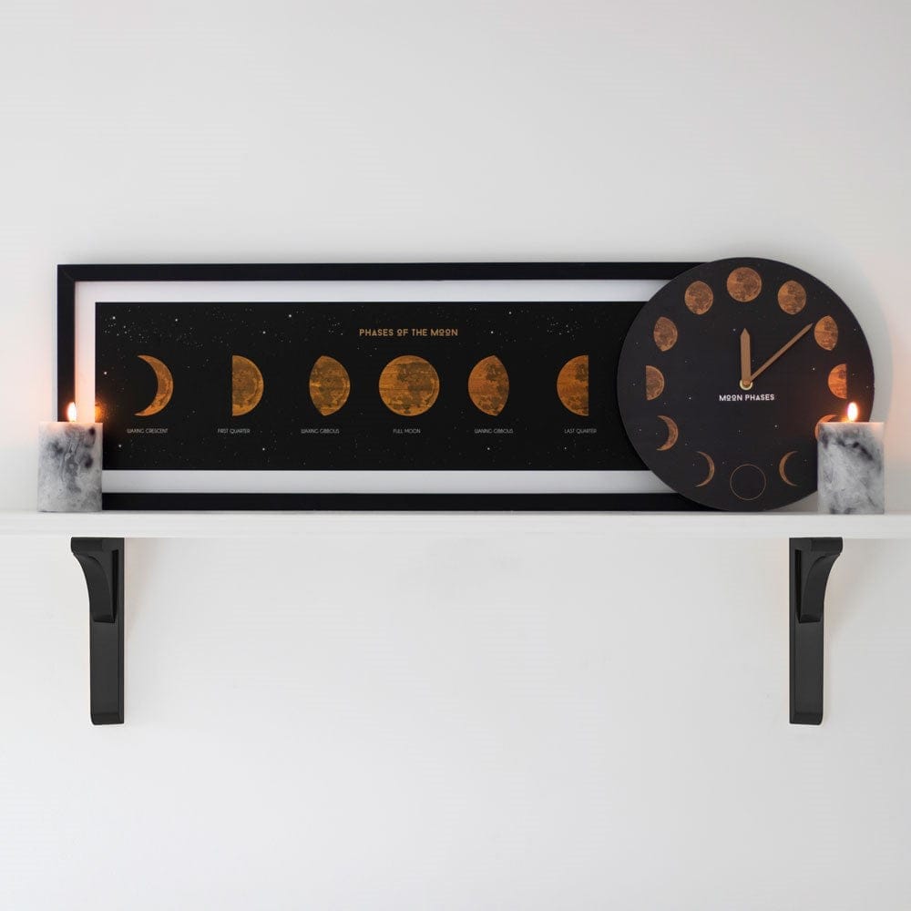 Round Moon Phases Wall Clock - Wall Clock by Spirit of equinox