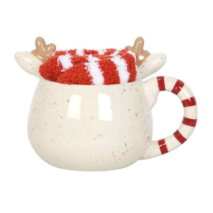 The Fashion Gift Shop: Rudolph Red Nose Reindeer Christmas Mug and Socks Gift Set by Jones Home & Gifts, Mugs and Cups