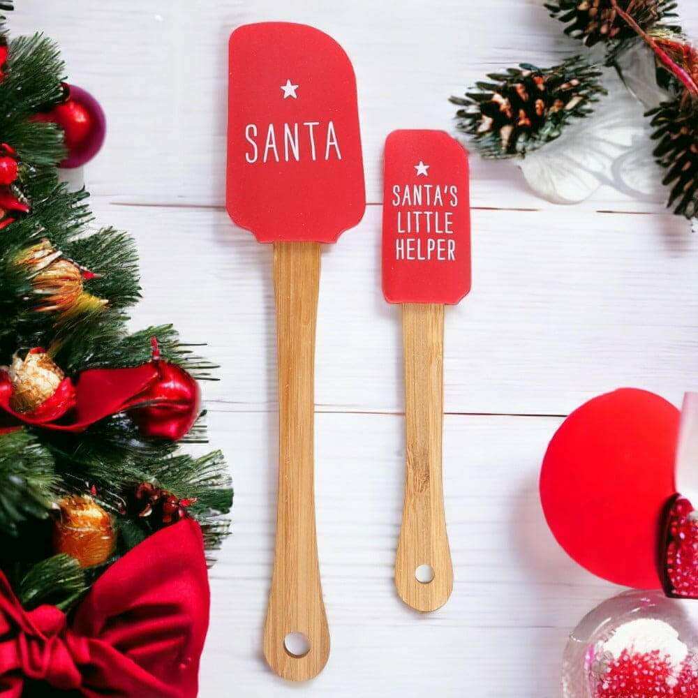 The Fashion Gift Shop: Santa and Santa's Little Helper, Head Elf and Little Elf Christmas Spatula Set by Jones Home & Gifts, Spatulas