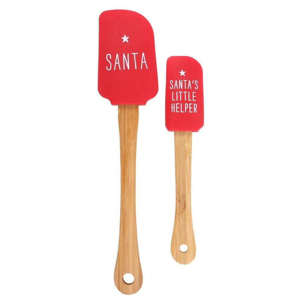 Christmas spatula set with red Santa and red Santa's Little Helper silicone heads