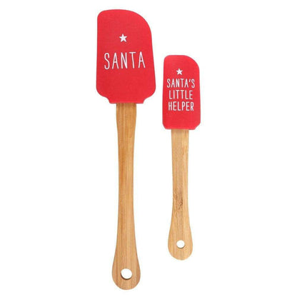 Christmas spatula set with red Santa and red Santa's Little Helper silicone heads