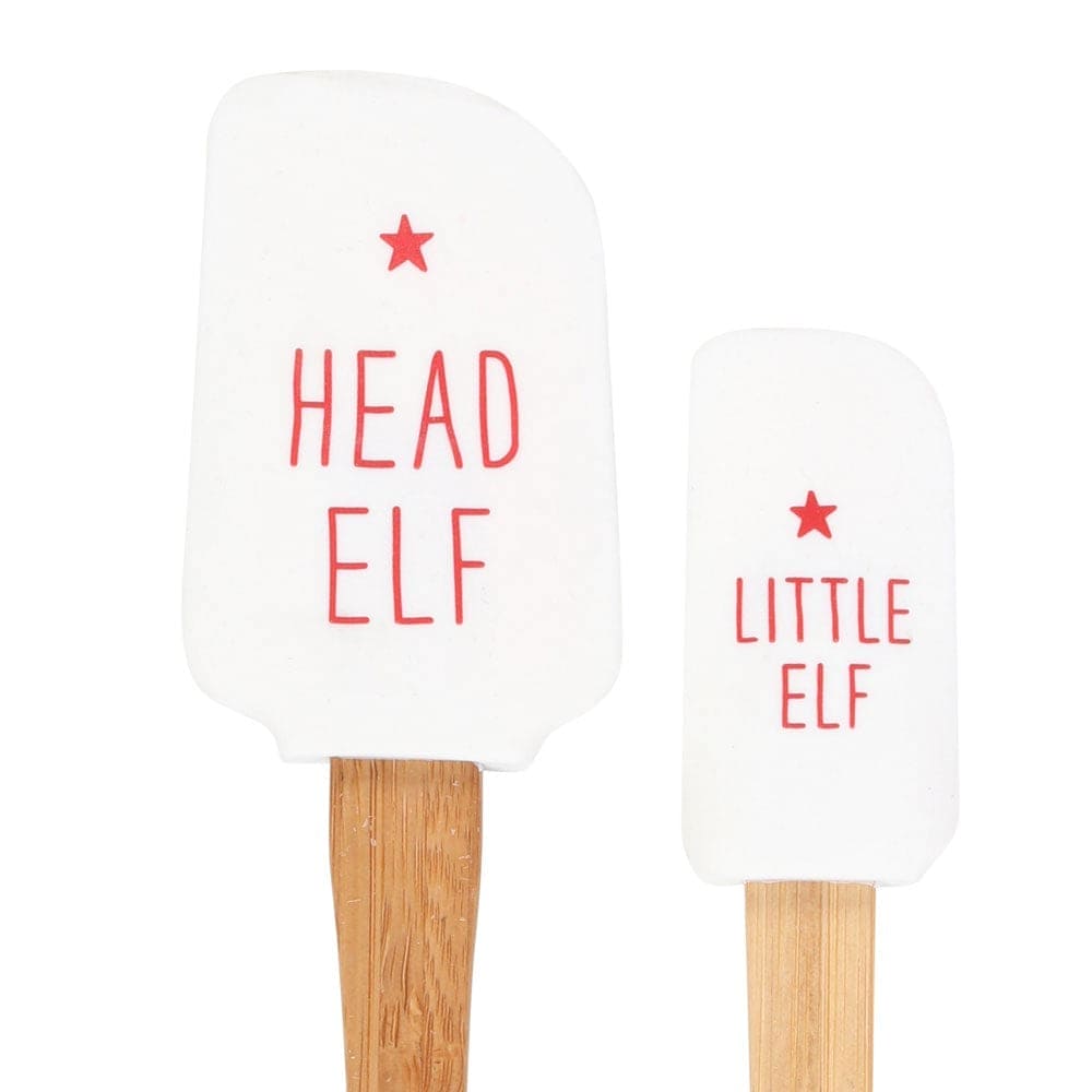 Santa and Santa's Little Helper, Head Elf and Little Elf Christmas Spatula Set - Spatulas by Jones Home & Gifts