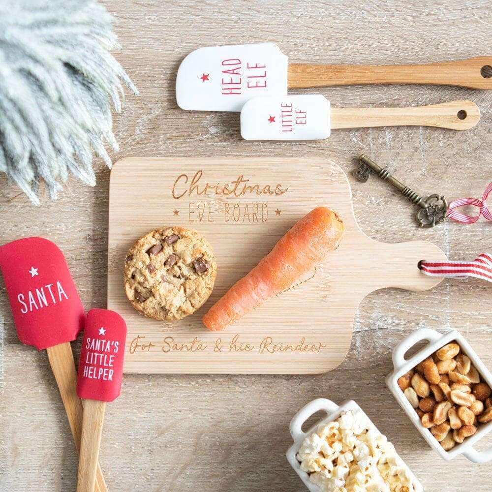 Christmas spatula set with white Head Elf and white Little Elf silicone heads